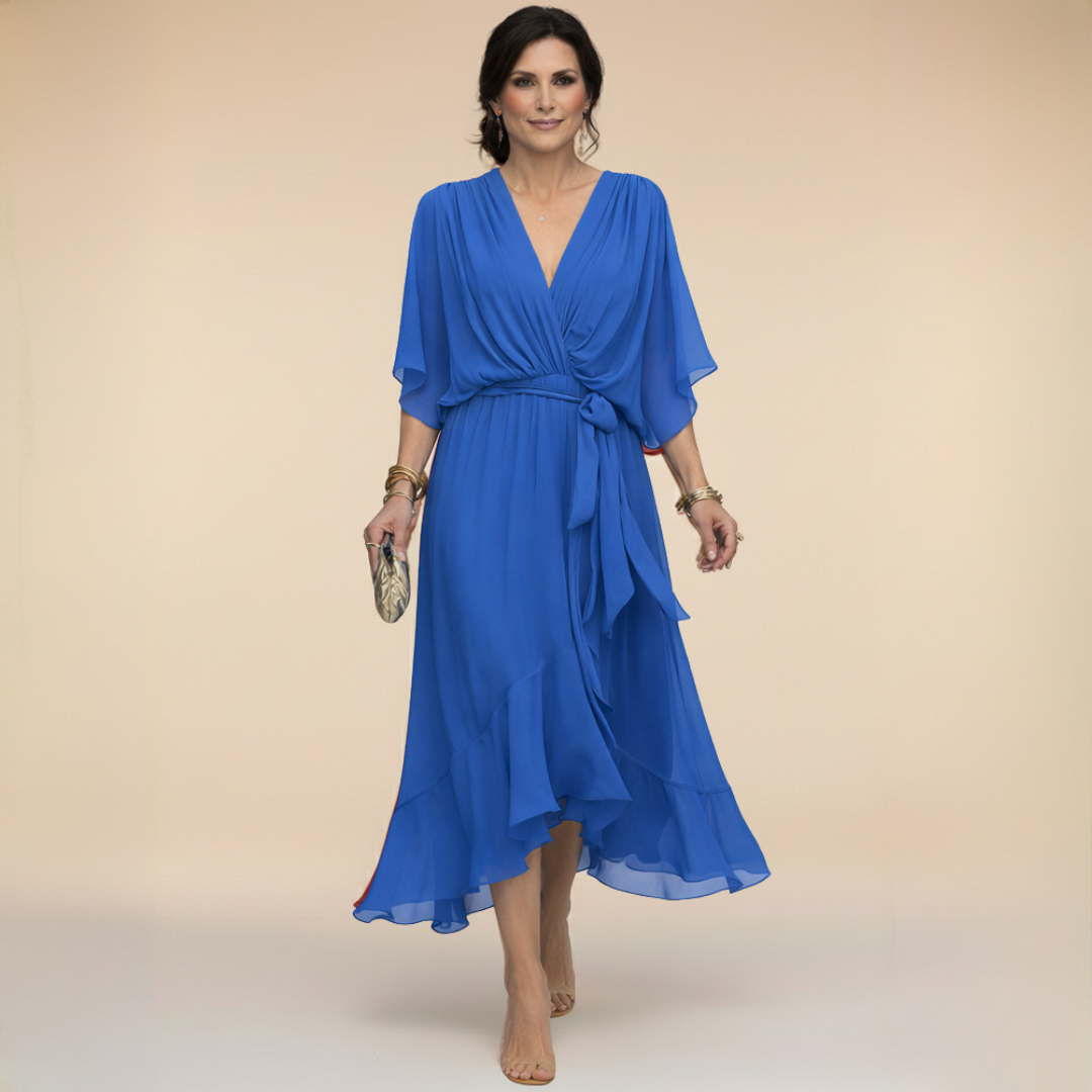 Selamora | Vestido de Gasa con escote en V