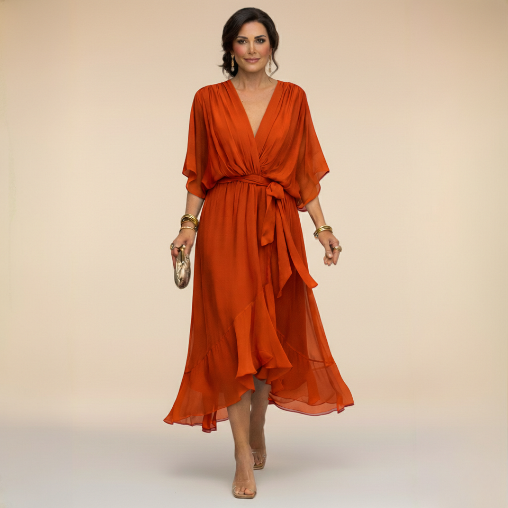 Selamora | Vestido de Gasa con escote en V