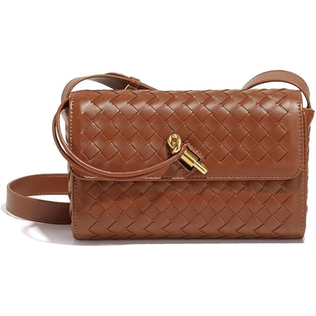 Nora | Bolso bandolera de piel trenzado Elegante