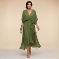 Selamora | Vestido de Gasa con escote en V