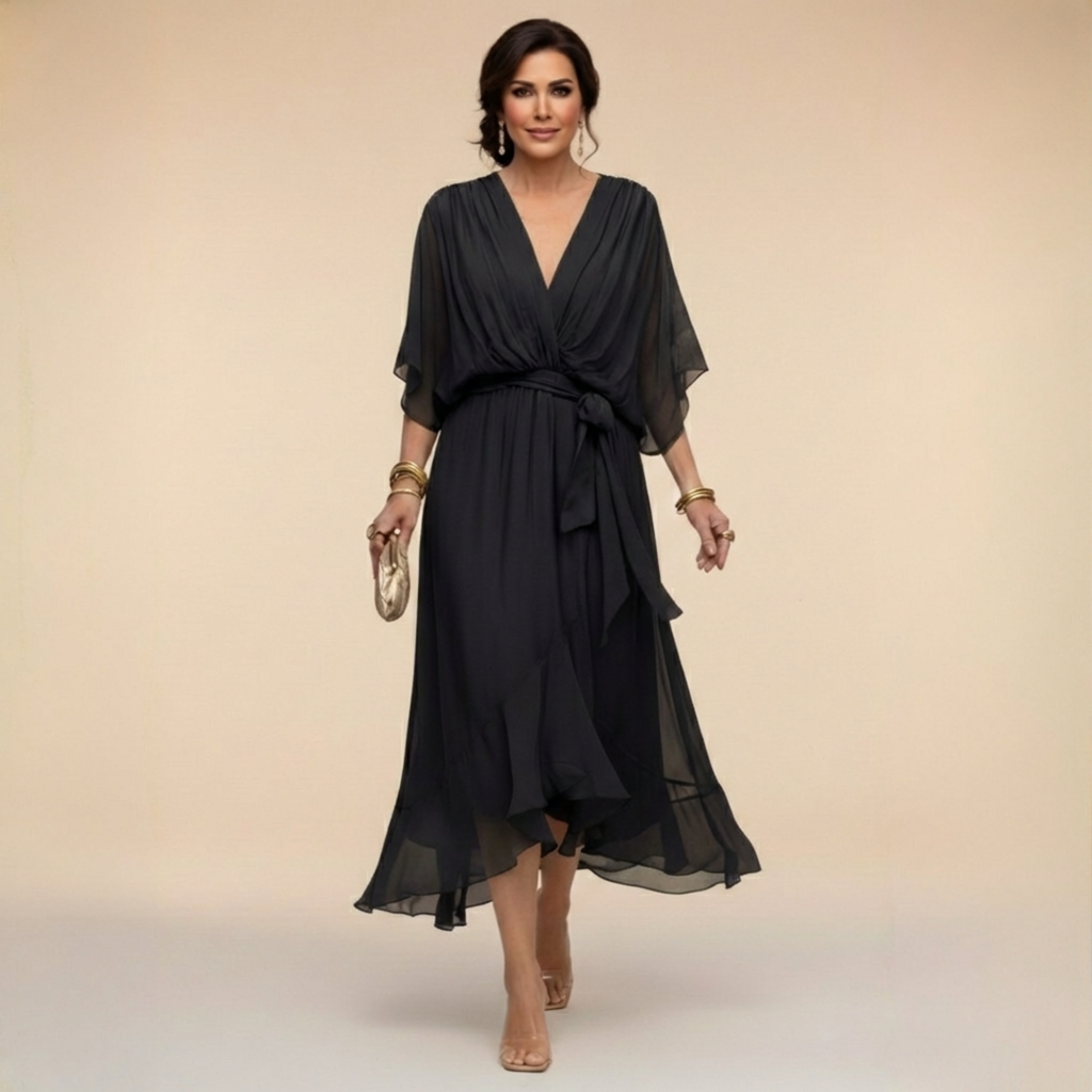 Selamora | Vestido de Gasa con escote en V