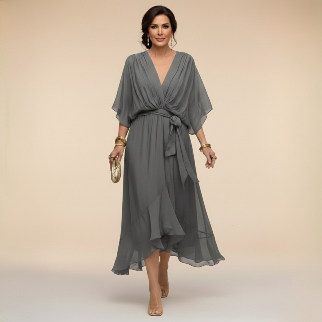 Selamora | Vestido de Gasa con escote en V