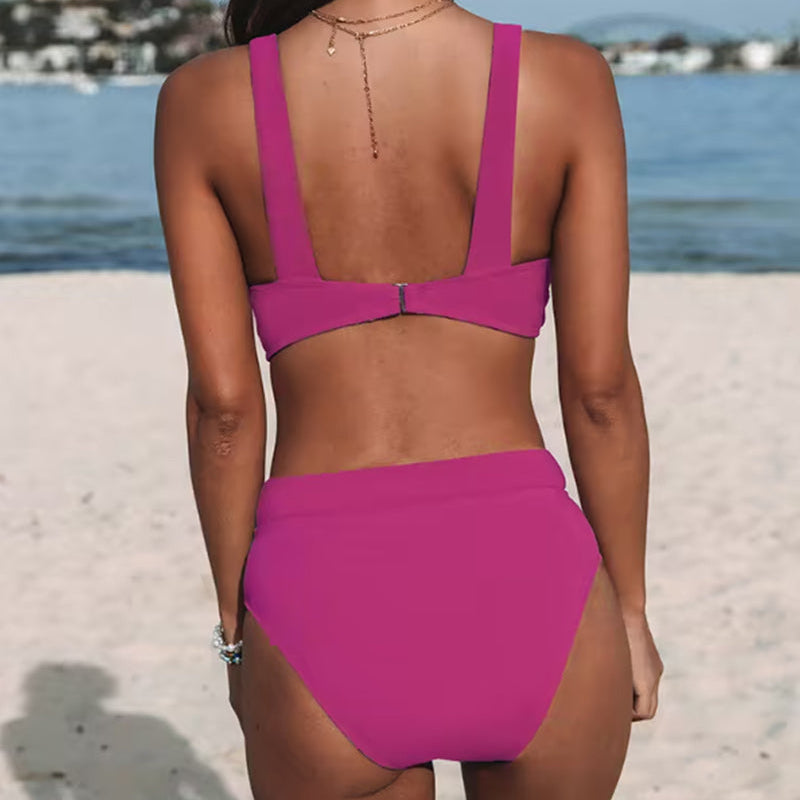 Hilde - Traje de baño de talle alto de color sólido