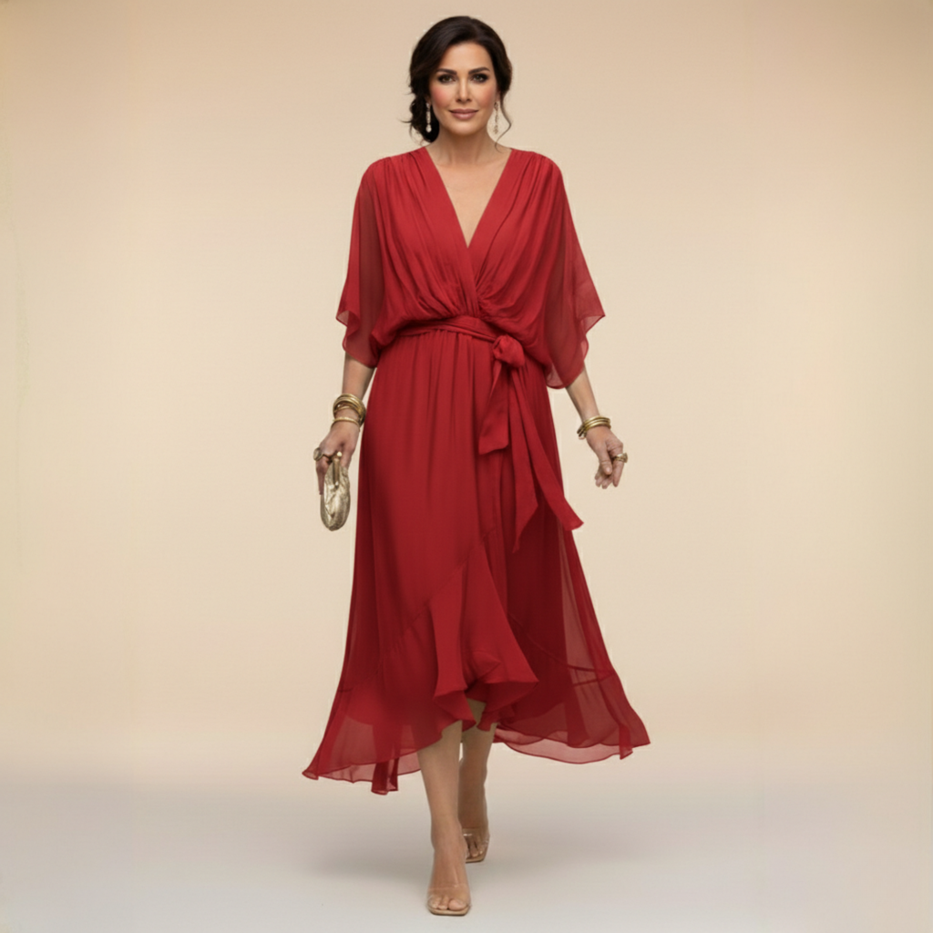 Selamora | Vestido de Gasa con escote en V