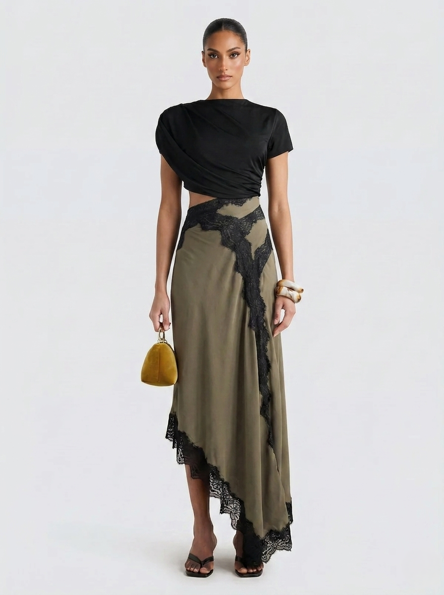 OLIVE | Conjunto Top y Falda Maxi de Encaje Edición Limitada