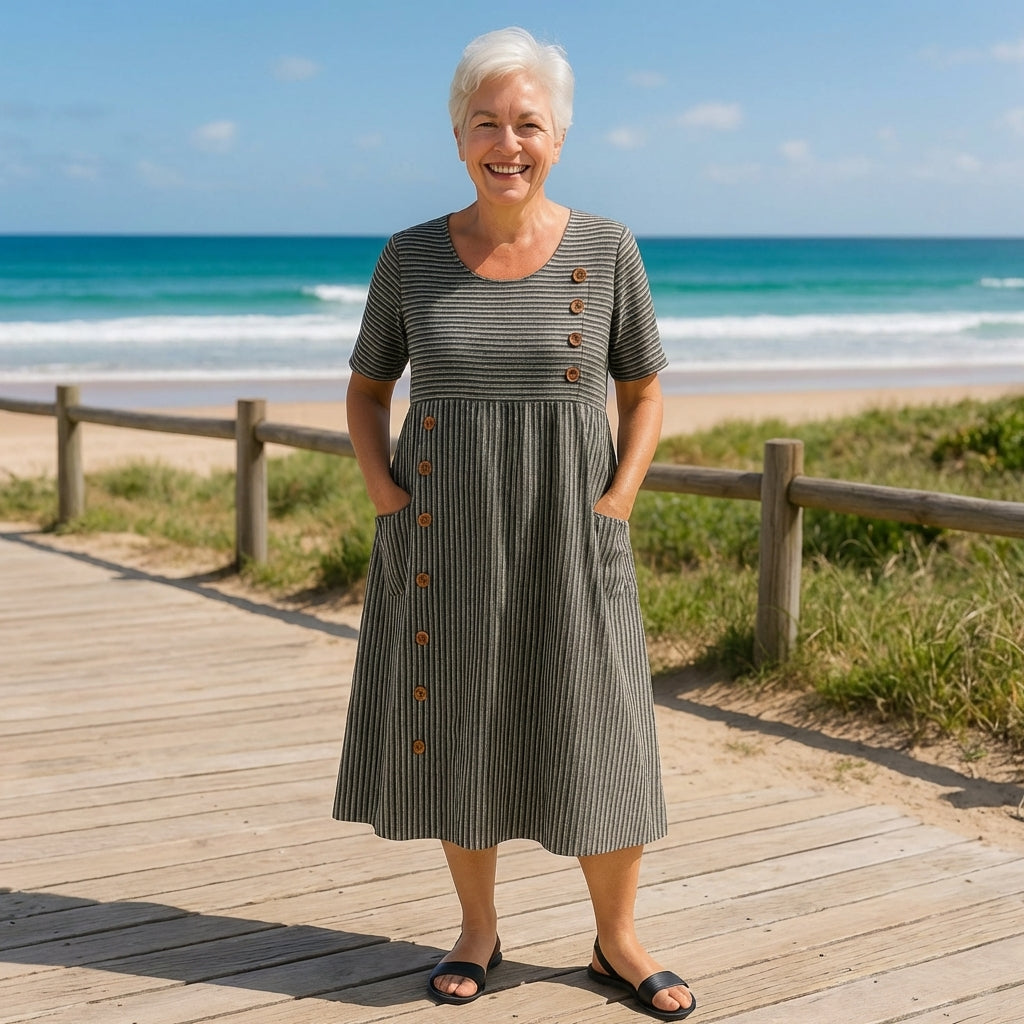 Brienne | Striped midi dress – Effortless comfort, everyday confidence