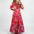 Minelda | Elegant V-neck dress with floral print