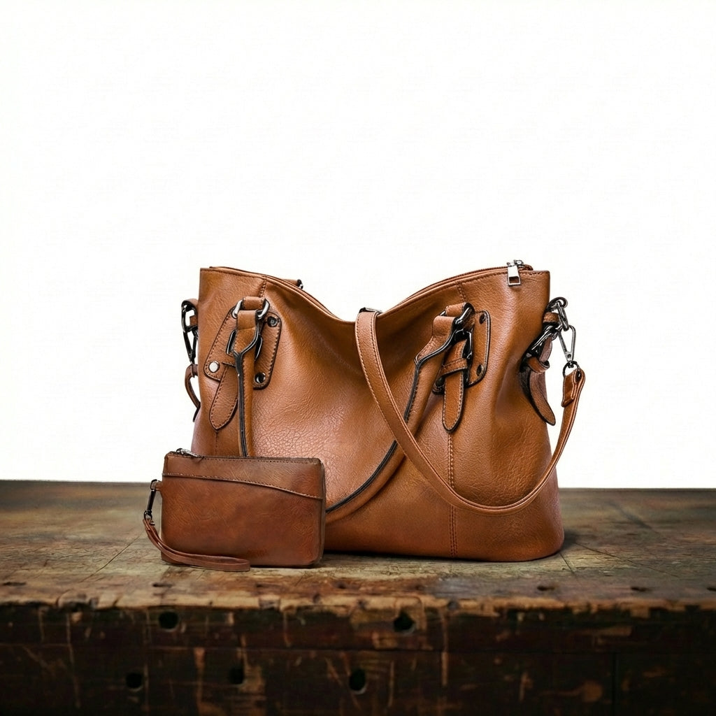 Bolso Bandolera con Bolsillo Exterior y Cartera Incluida