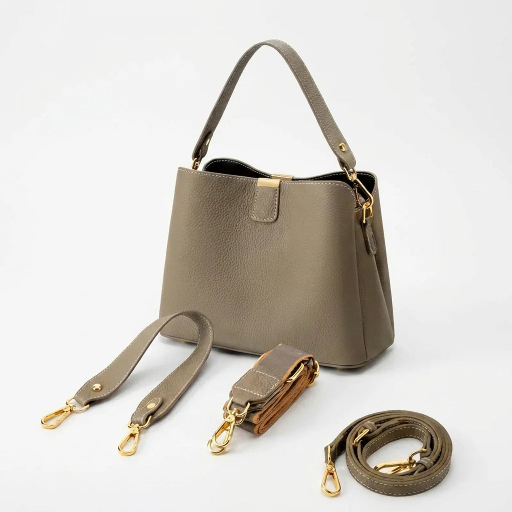Set Selamora | Bandolera + Bolso de cuero con 3 correas intercambiables