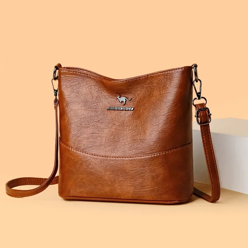 Designer leather shoulder bag