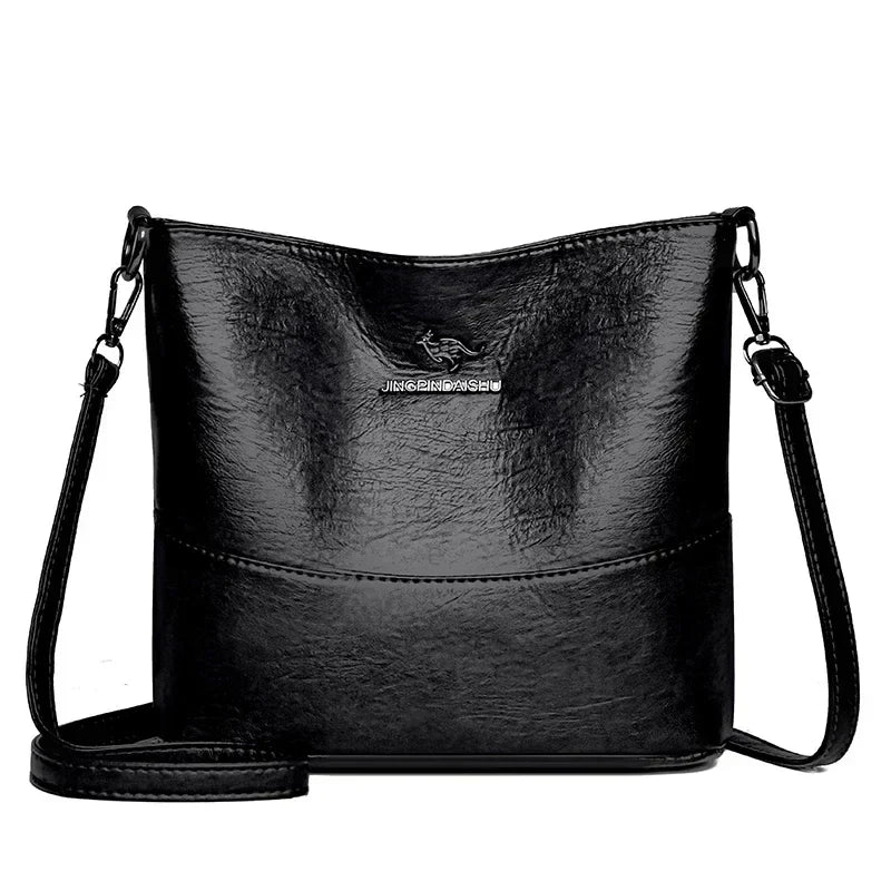 Designer leather shoulder bag