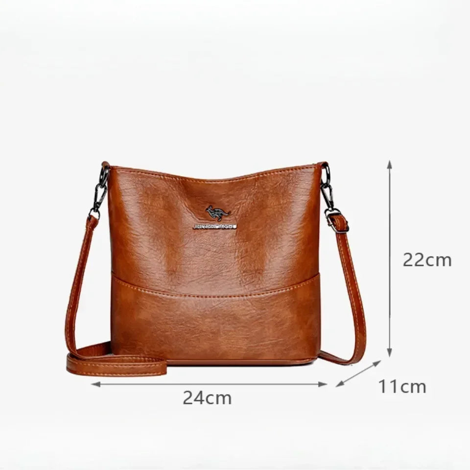 Designer leather shoulder bag