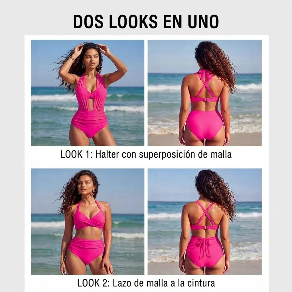 Sabine | Bikini de talle alto 2 en 1 con control de abdomen