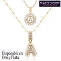 Selamora® | Collares con iniciales en forma de letra y diamantes de oro de 14k (2 unidades)