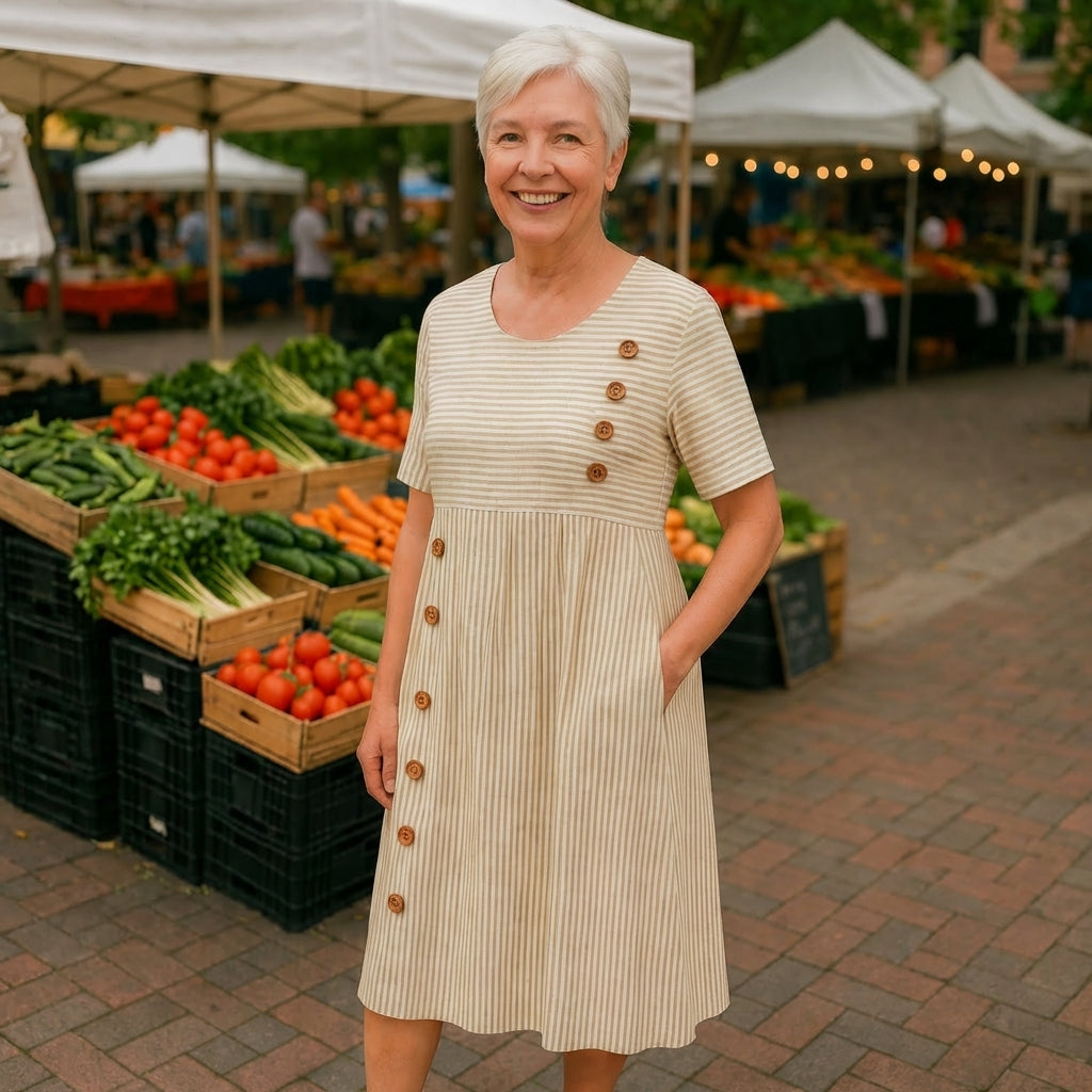 Brienne | Striped midi dress – Effortless comfort, everyday confidence