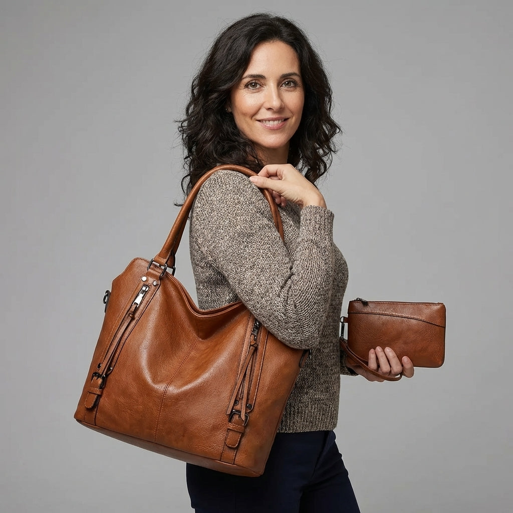 Elegant handbag and wallet set