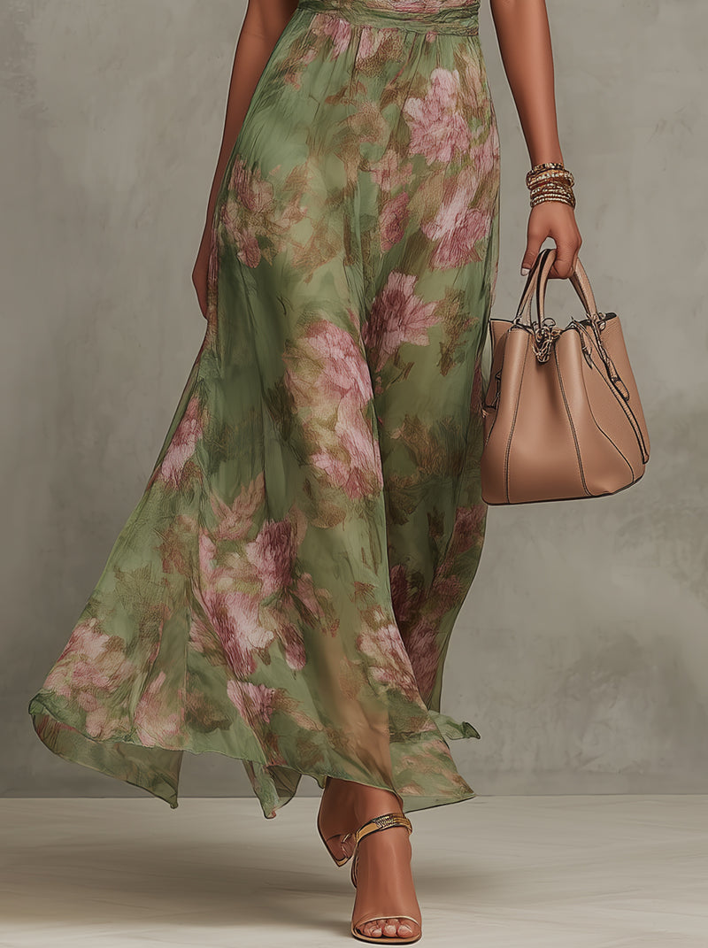 Livia | Floral halter maxi dress