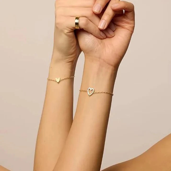 Selawell® | Pulsera de corazones a juego