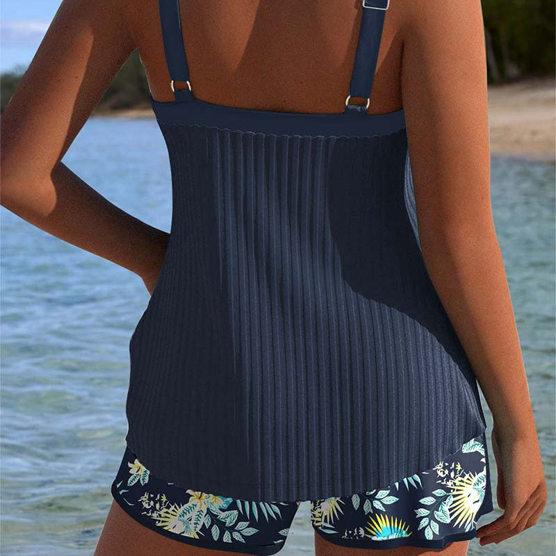 Laluna® | Tankini de rayas con braguitas de baño de dos piezas