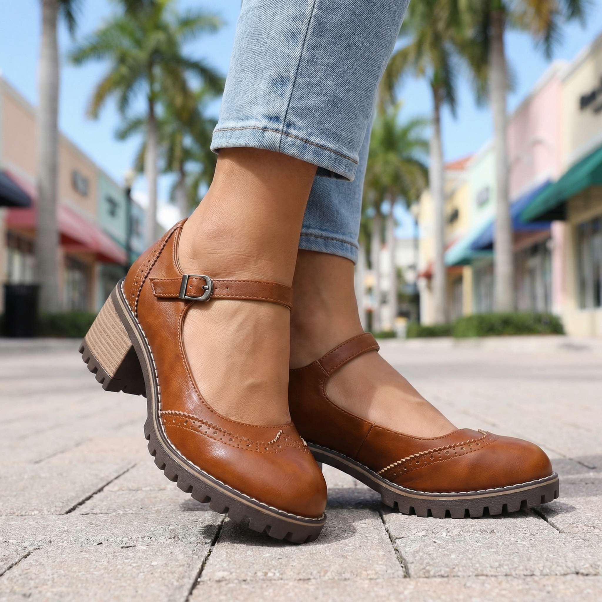 Amelia | Tacones Mary Jane con correa en T