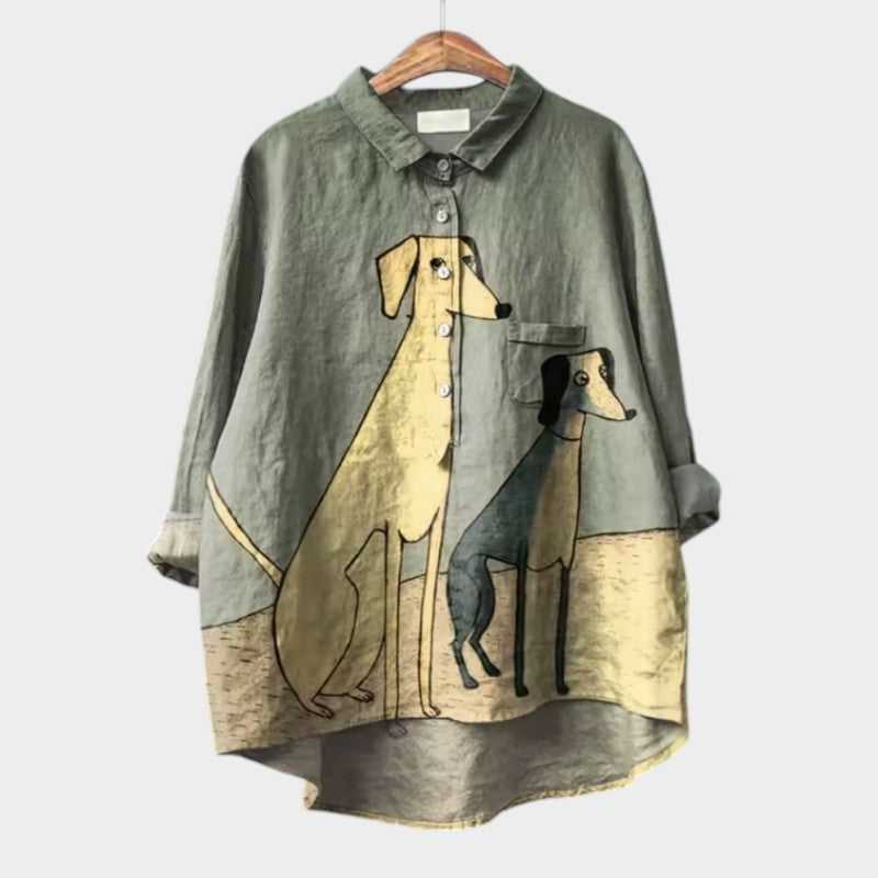 Silamora® | Exclusive Women's Blouse with Dog Print