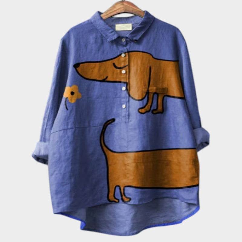 Silamora® | Exclusive Women's Blouse with Dog Print