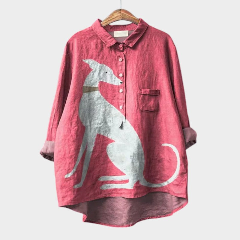 Silamora® | Exclusive Women's Blouse with Dog Print